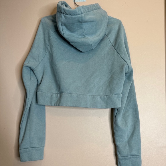 GYMSHARK WOMENS SIZE SMALL CROP TOP HOODIE BLUE GREEN - Picture 3 of 4